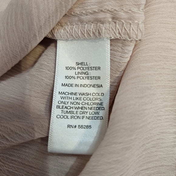 Express Blush Crinkle Semi-Sheer Ruffle Blouse Size Medium Women's Top - Picture 6 of 8